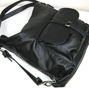 Black Convertible Bag LEATHER BACKPACK PURSE Leather Shoulder - Etsy