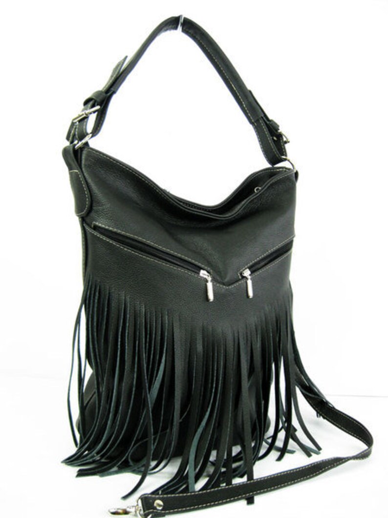 large fringe hobo bag