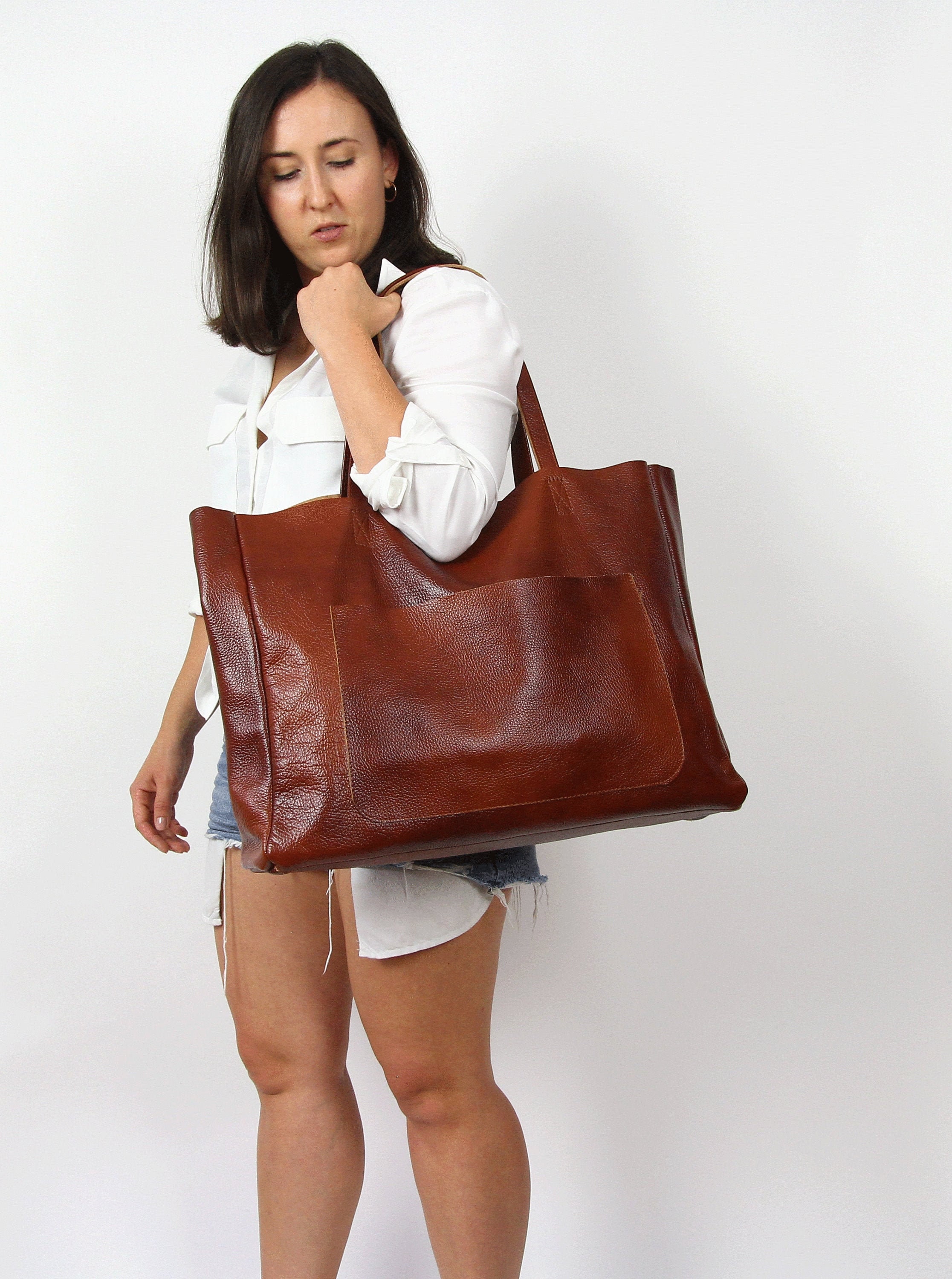 Loewe - Rust Leather Slouchy Shoulder Bag w/ Brown Tassel