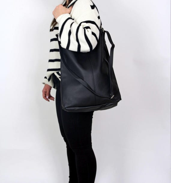 Borsa Nera Donna Morbida Borsa Lembo In Pelle Nera Trapuntata Da