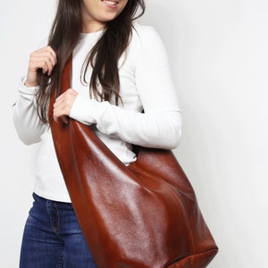 Brown BOHO bag, Brown slouchy hobo, LEATHER HIPPIE bag, Leather crossbody bag, Soft Leather Bag, Every Day Bag, Women hobo bag image 6