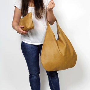 TAN LEATHER HOBO Bag, Camel Brown Handbag for Women, Light Brown ...