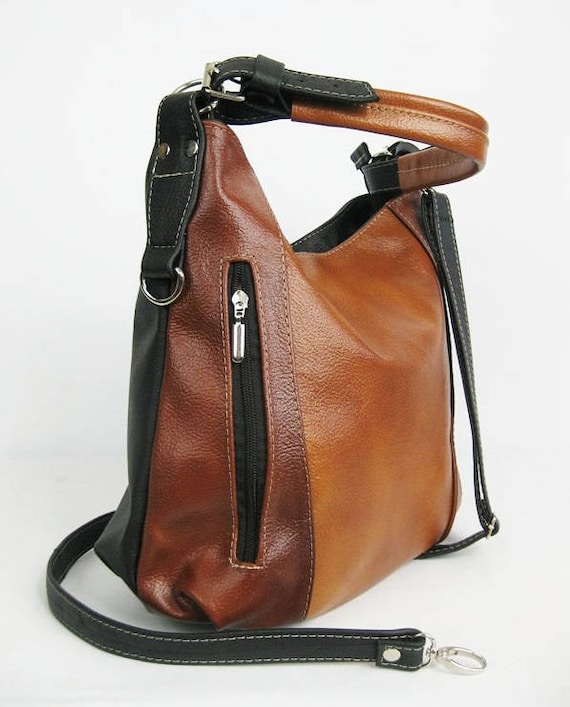 LEATHER HOBO BAG Everyday Leather Shoulder Bag Top Zip Bag 