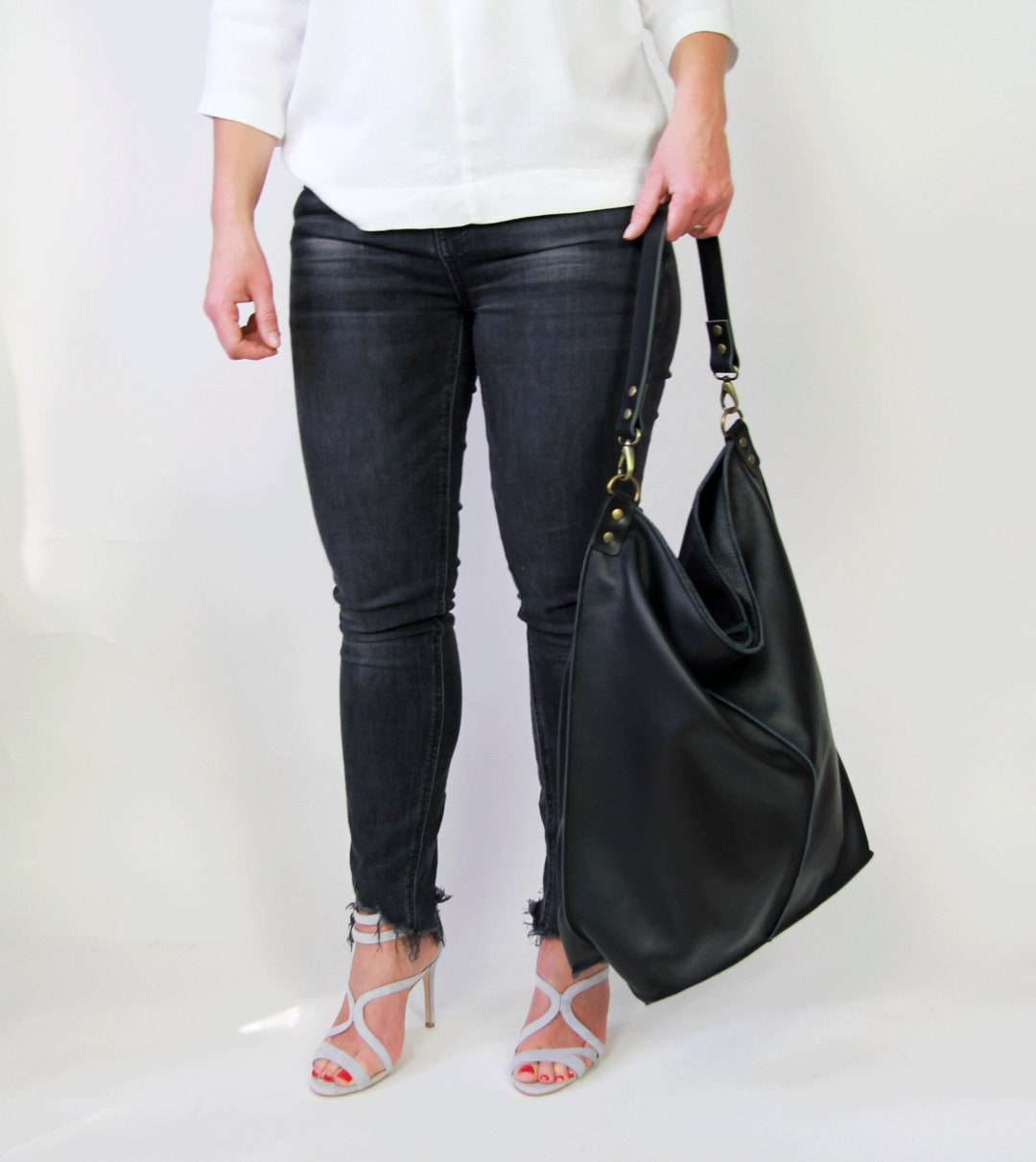 Bolso de cuero negro grande Bolso hombro Bolso Hobo Negro España