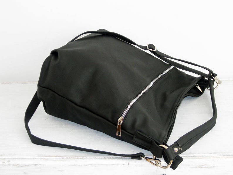 BLACK LEATHER HOBO Bag sale 20% Crossbody Bag Everyday | Etsy