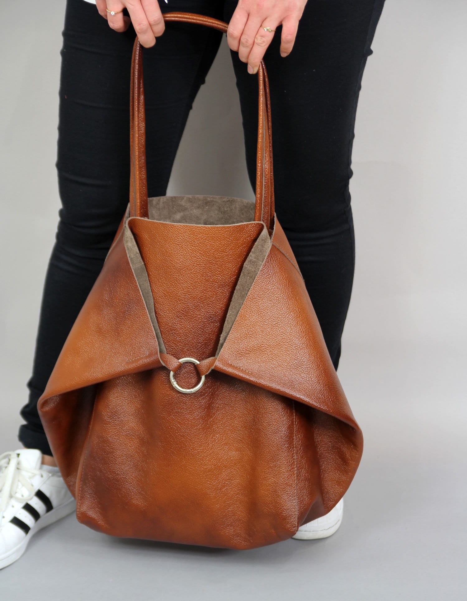 Slouchy leather sales tote bag