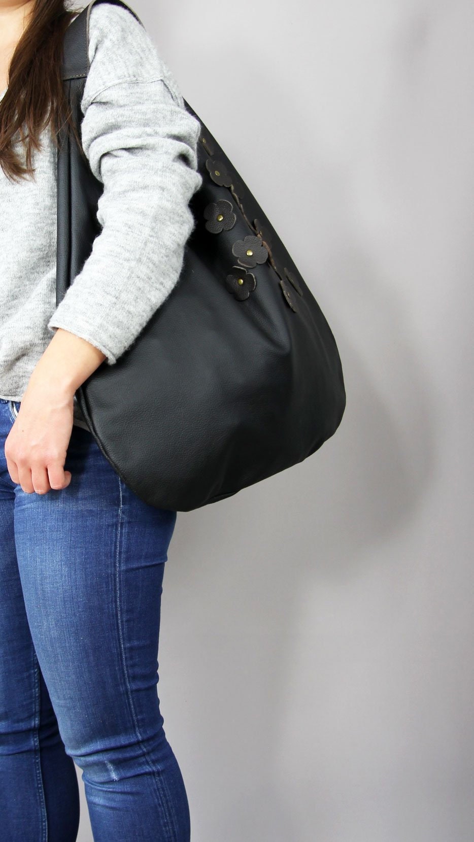 BROWN LEATHER HOBO Bag Shoulder Full Grain Leather Bag Brown - Etsy