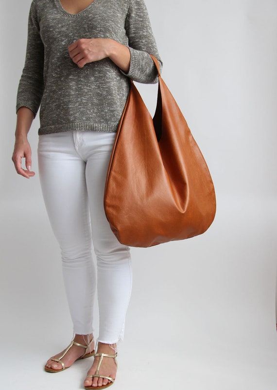Brown Oversized Hobo Shopper Leather Bag Soft Leather Hobo Bag Purse Leather Hobo Purse Brown Leather Shopper Handbag Leather Hobo Women Etsy Canada