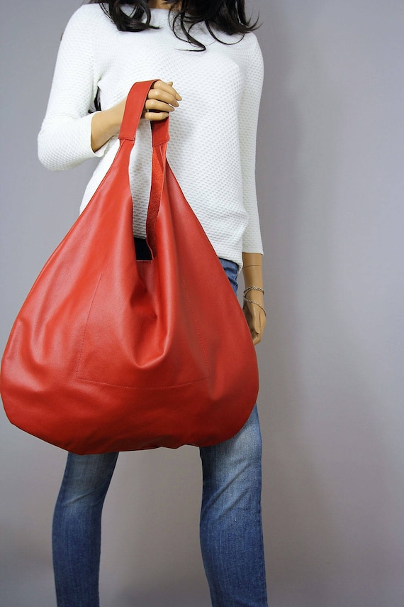 Dodelijk Helder op Tomaat Sale RED LEATHER HOBO Bag Red Handbag for Women Red Handbag - Etsy