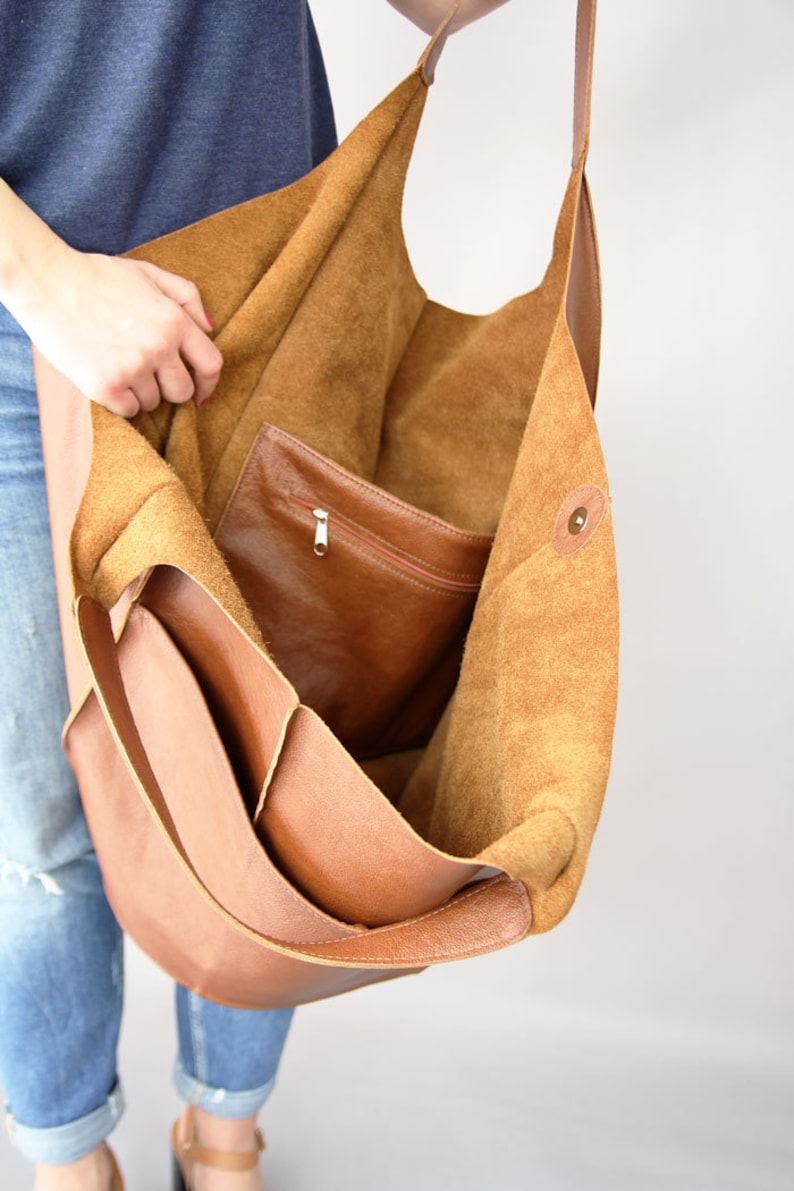 Soft Leather Bag Brown  Handbag Hobo Bag no1 Designer Handbag Shoulder Hobo Bag Foldover Bag Large Shoulder Bag Designer Handbag