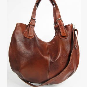 LEATHER HOBO BAG Brown Cross Body Bag Leather Shoulder Bag Leather Handbag Top Zip Bag Large Hobo bag Brown Leather Purse Women's Bag