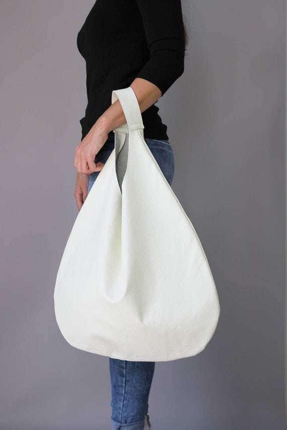 Bolso de hombro blanco grande bolso de vagabundo - Etsy España