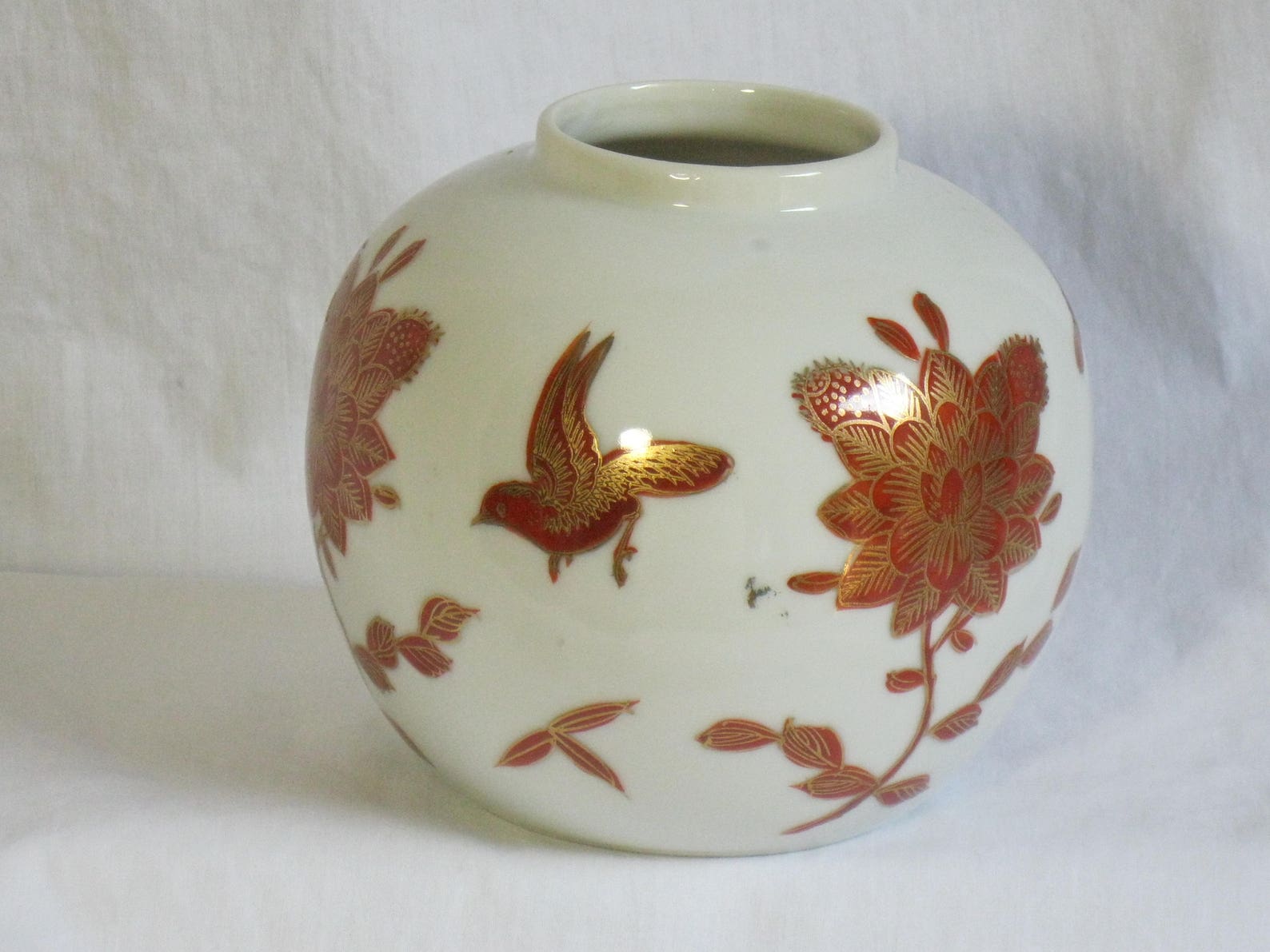 Neiman Marcus Orange and White Japanese Porcelainware Vase or - Etsy