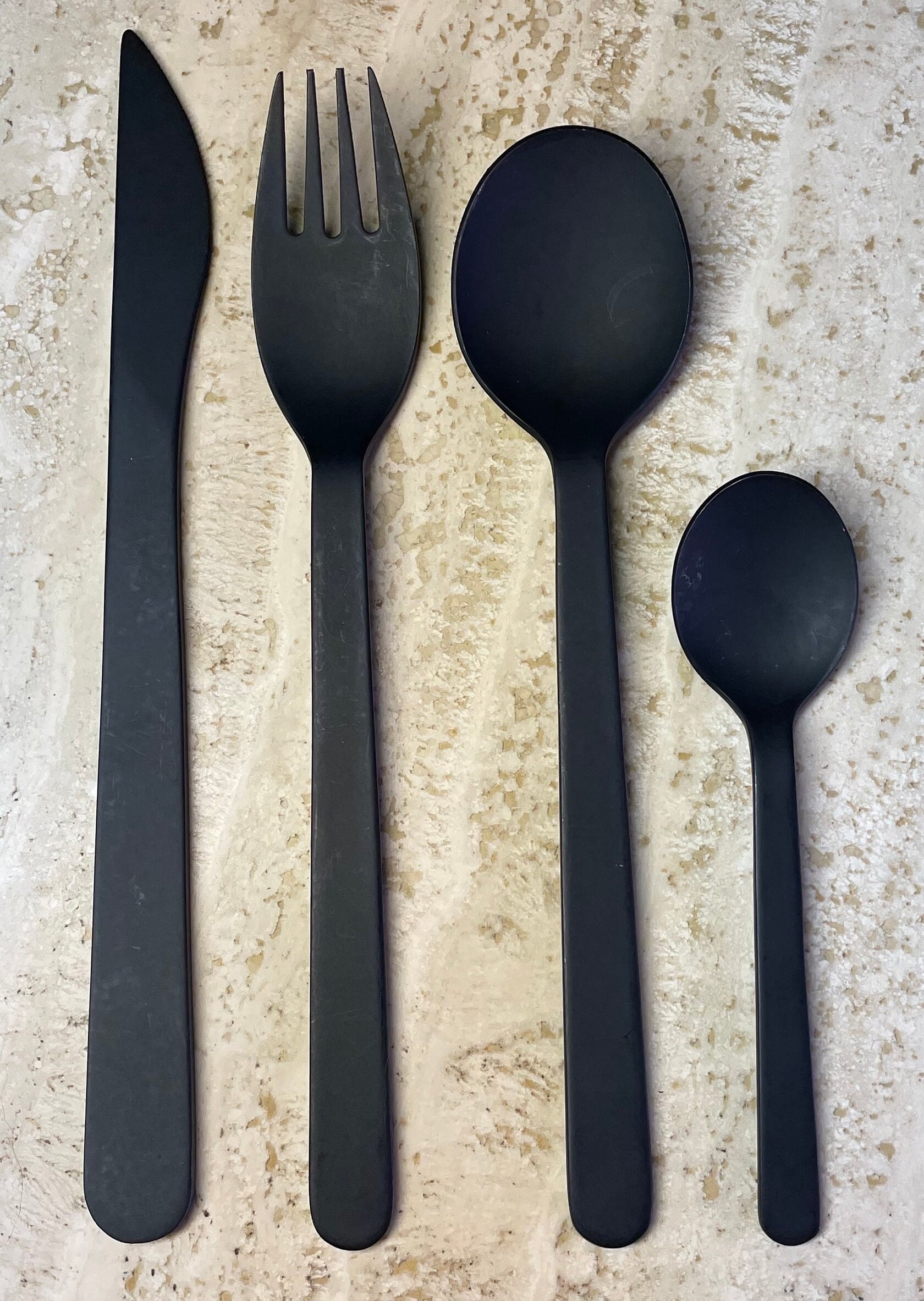 36Pcs Black Matte Flatware Cutlery Set 304 Stainless Steel Dinnerware Set  Dessert Fork Spoon Silverware Set Kitchen Tableware