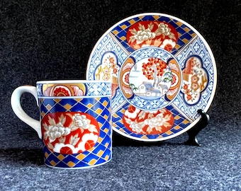 Otagiri Gilded Imari Demitasse Cup and Saucer