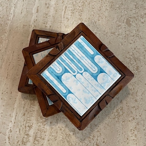 Retro 70’s Inspired Design Rustic Mexican Tile Trivets Set of 3