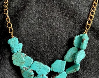 Chunky Slab Turquoise Necklace