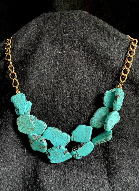 Chunky Slab Turquoise Necklace