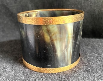 Water Buffalo Horn and Brass Bangle Bracelet
