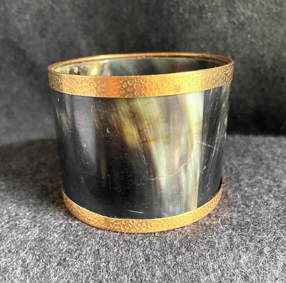 Water Buffalo Horn and Brass Bangle Bracelet