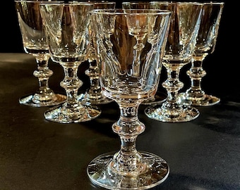 Vintage Hawkes Crystal 5” Goblets, Pattern 7334 - Set of 7