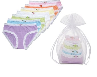 Esme U20 Girls Comfortable Underwear Panty 7pc XS S M L XL PT for sensitive skin made in usa