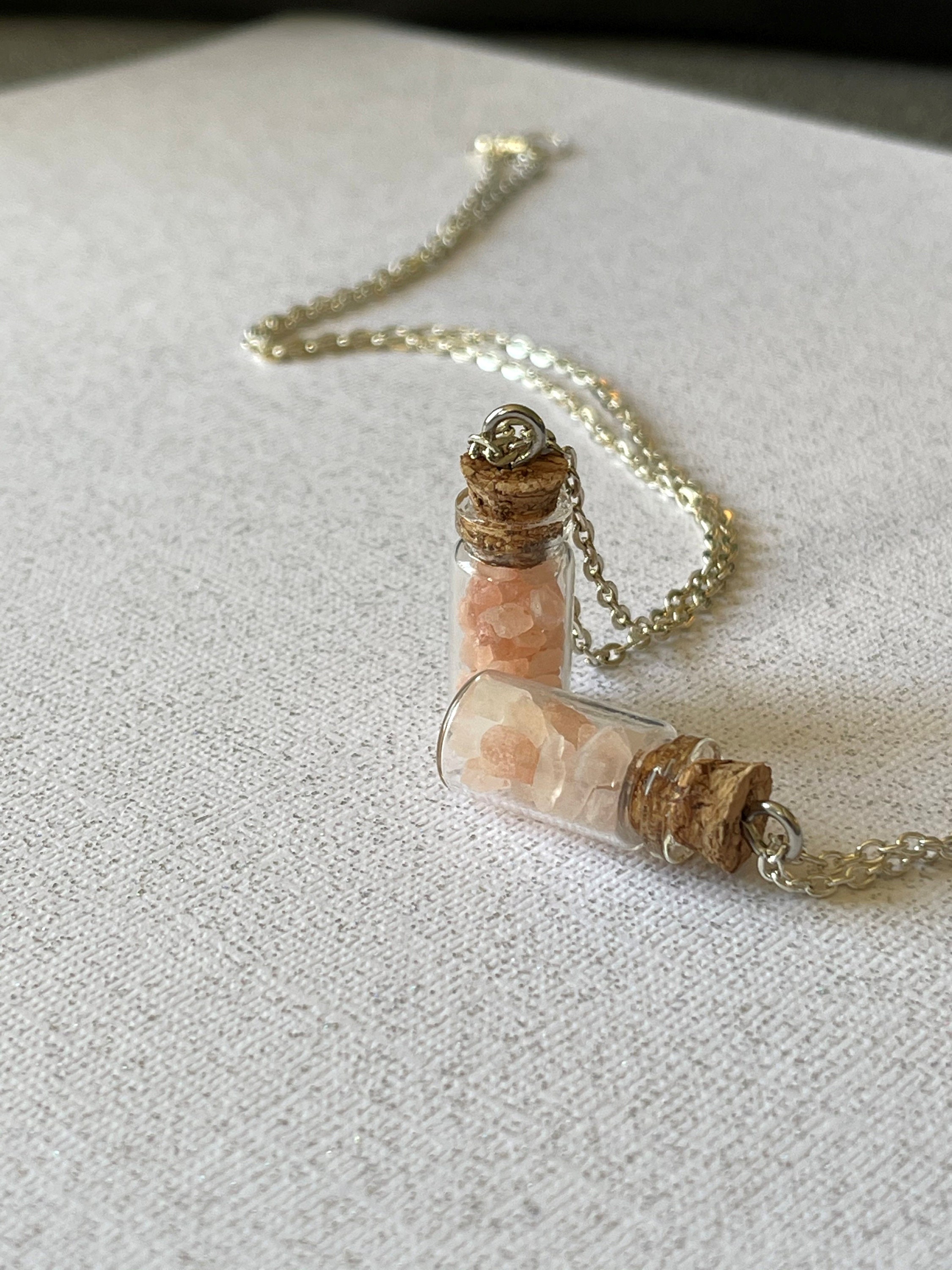 Little Jars of Purifying & Himalayan Sea Salt Necklace Pendant Etsy