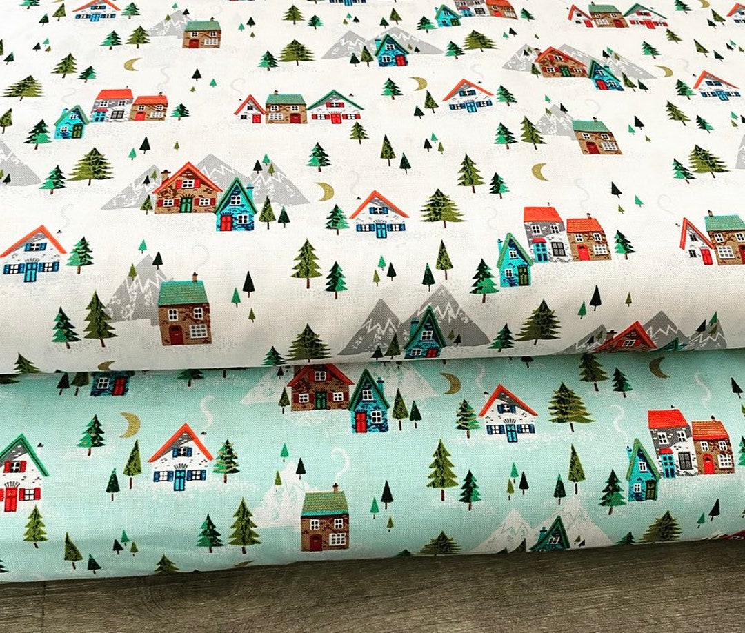 Makower Christmas Fabric Santa Express Scenic Print 2 Etsy