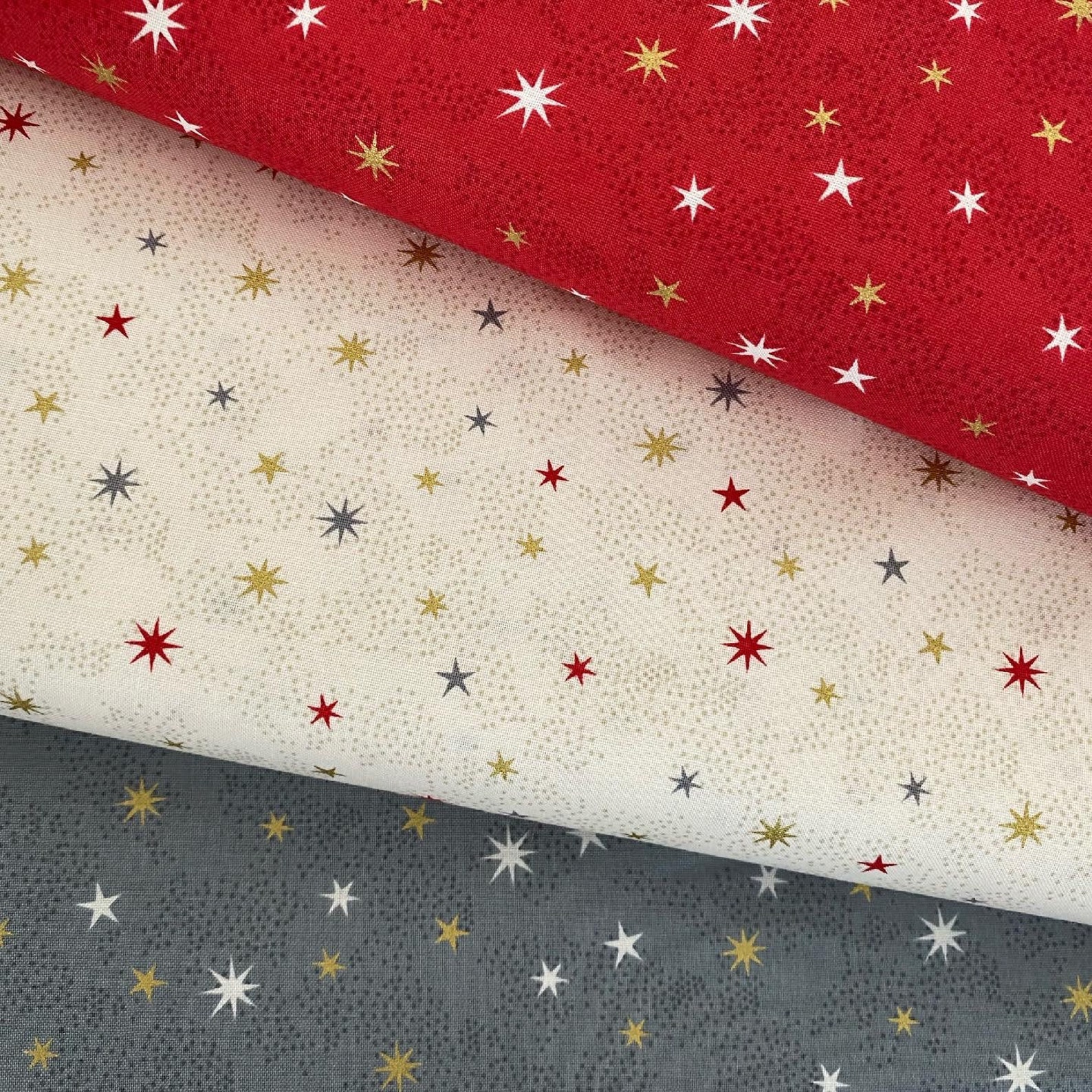 Makower Christmas Fabric Scandi Star Print Fabric 3 Etsy UK