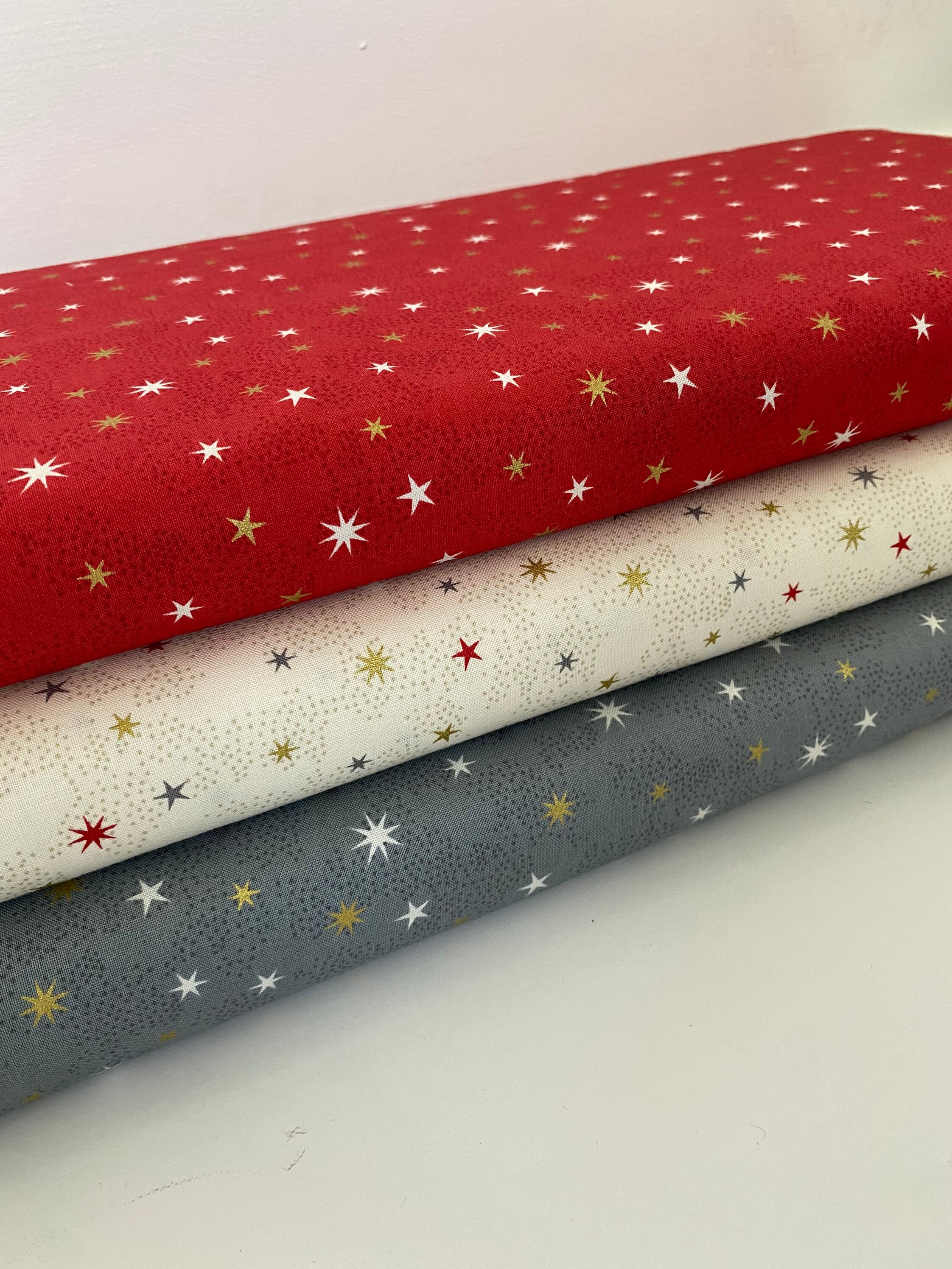 Makower Christmas Fabric Scandi Star Print Fabric 3 Etsy UK