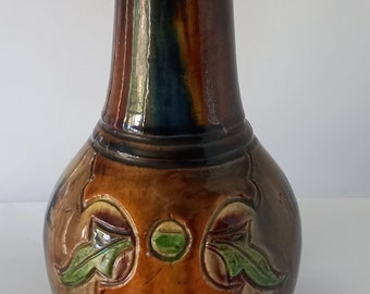Antique Art Nouveau Torhout Glazed Flemish Pottery 'Vase' Made in Belgium Design No 44 Circa 1890-1910