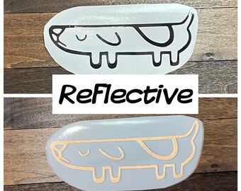 REFLECTIVE Long Dog Decal Sticker