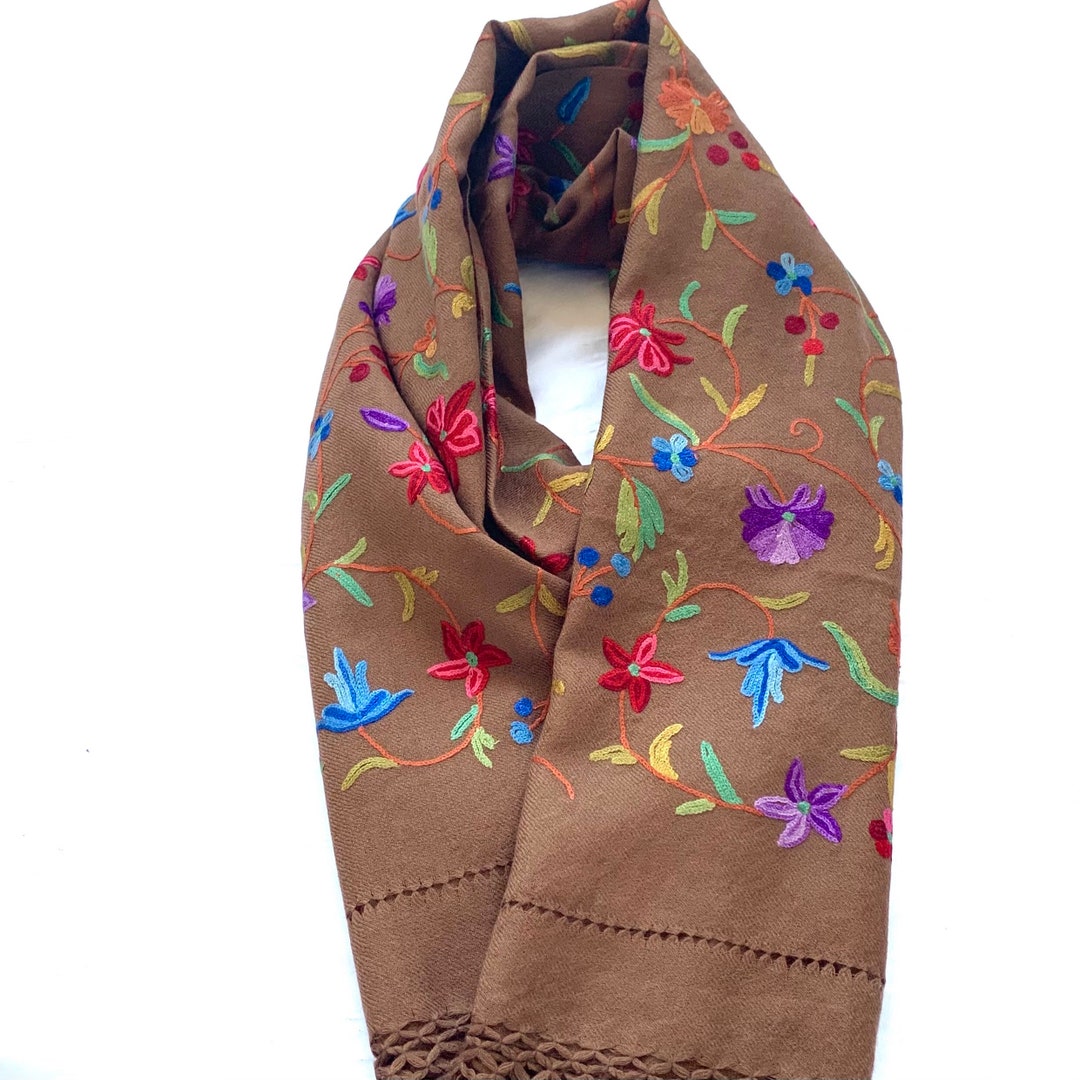 embroidered shawl wrap
