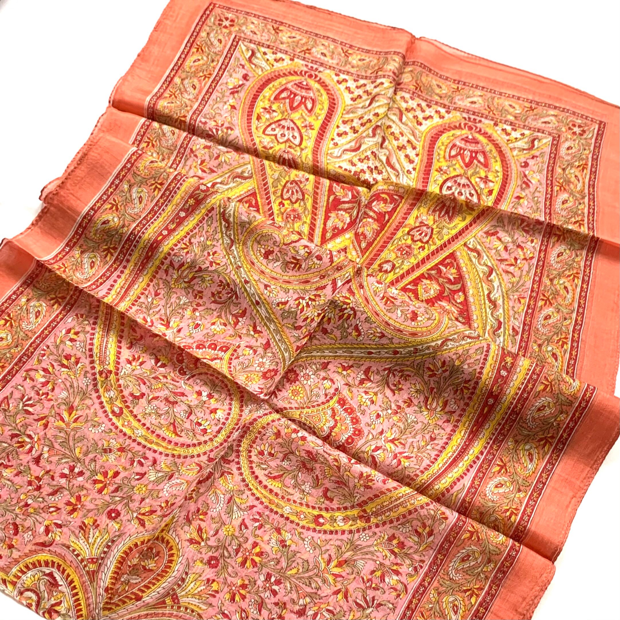 Pure Silk Scarf Woman Paisley Print Scarves Luxury Bandanas | Etsy UK