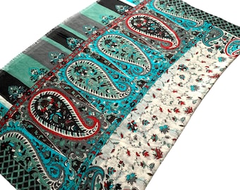 Atemberaubender Paisley-Seidenschal-Hals-Schal-Wrap Leichter Seidenschal27x72 "Zoll"