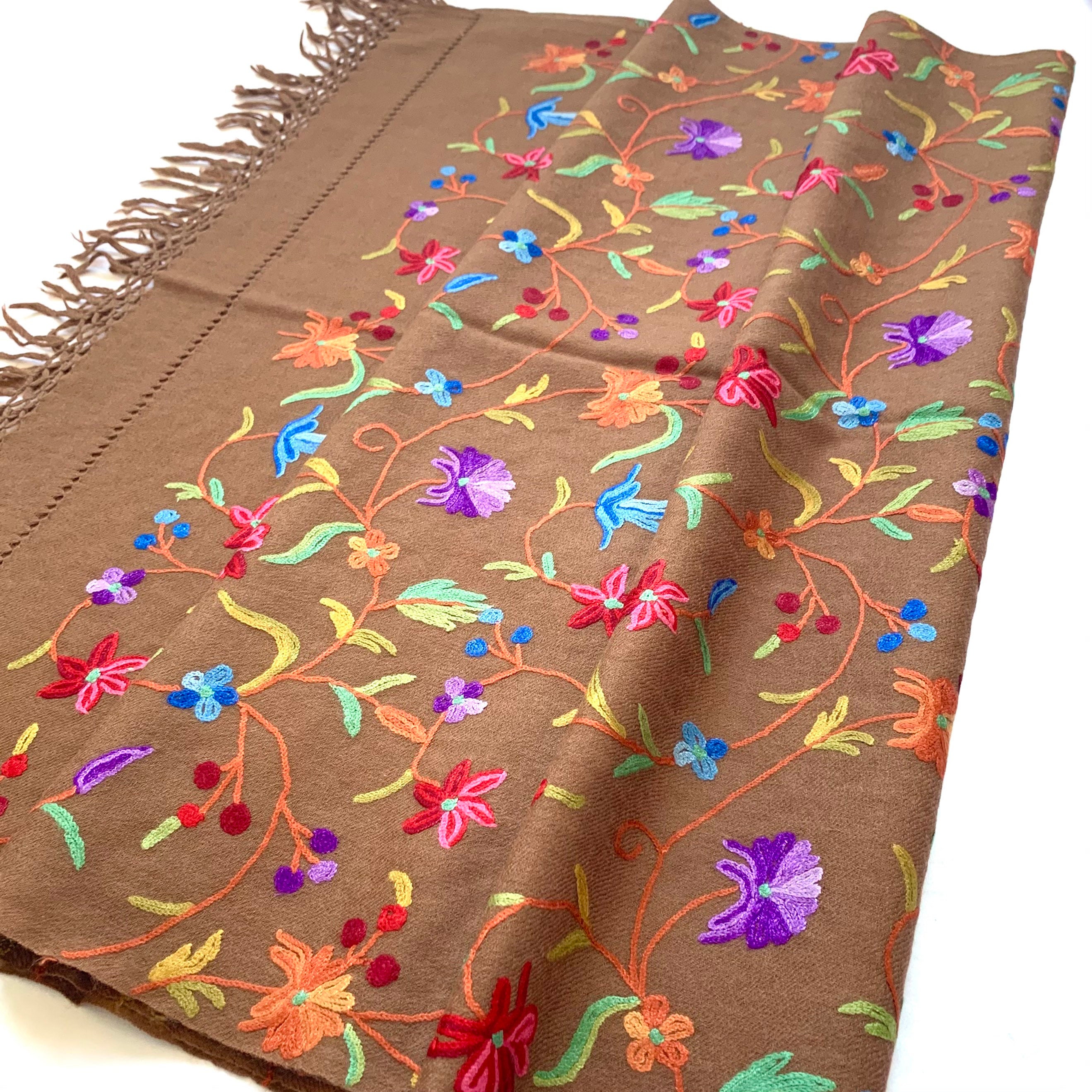 embroidered shawl wrap