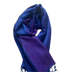 Magenta und Blau Seide Wolle Pashmina Schal/Schal/Wrap/Stola 72 x 216 cm