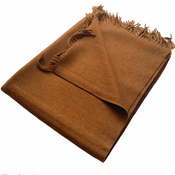 Brown Thick Wool Pashmina Scarf Shawl Stole 27x72 Inches