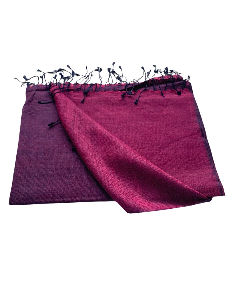 Magenta Pink Shawl Reversible Silk Wool Pashmina Shawl Scarf | Etsy
