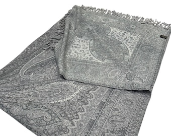Grey  Boiled Wool Reversible Blanket Bed Throw Wrap 56x78”Inches