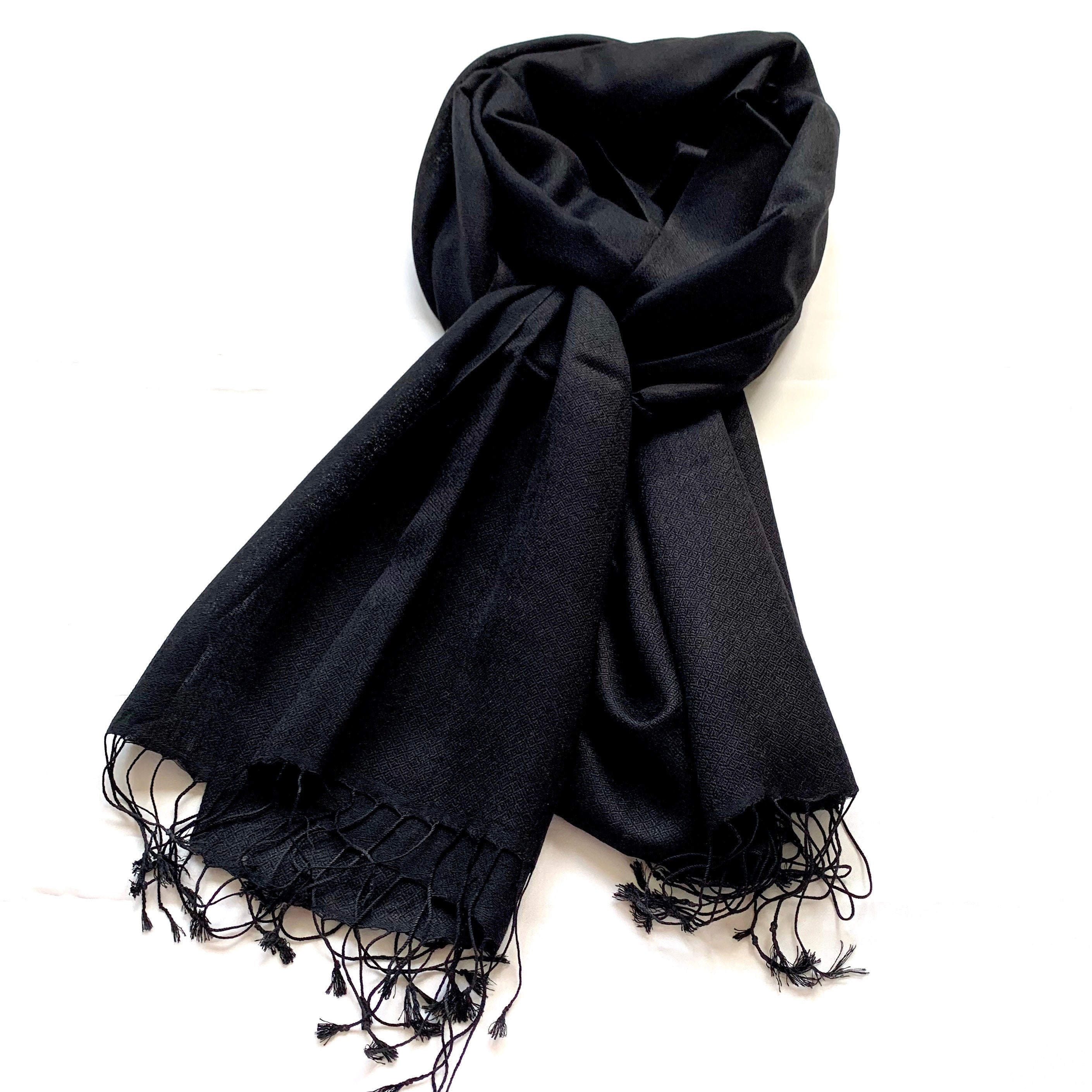 black wool pashmina wrap