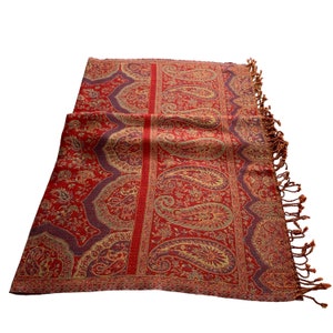 Black teal reversible Wool Pashmina Shawl Wrap Blanket Throw Meditation Shawl 40x85” inches