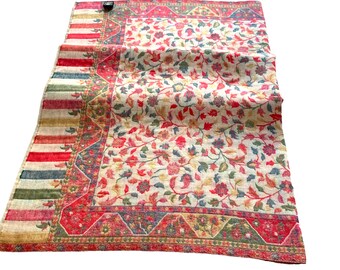 Gorgeous Cream Reversible Kani woven wool Shawl wrap throw blanket 40x80”inches