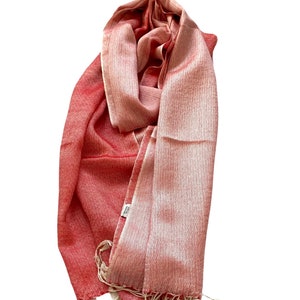 Magenta  Red Silk wool pashmina Shawl Scarf Wrap Stole28 x80”inches