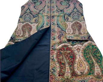 Stunning Paisley Multicoloured Coat ,Wool Jamawar women,sLong Coat , Unsex wool Coat , unisex Long coat Large Size
