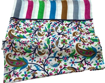 Gorgeous Cream Paisley Multicoloured wool Shawl/Scarf/Wrap/Stole 28x76”inches