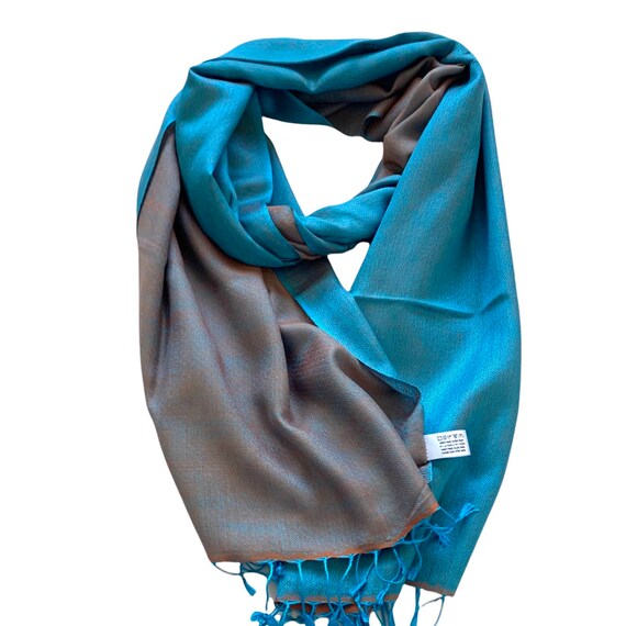 Teal-grüner Schal Mit Fransen - Weicher Pashmina Für Kalte Tage