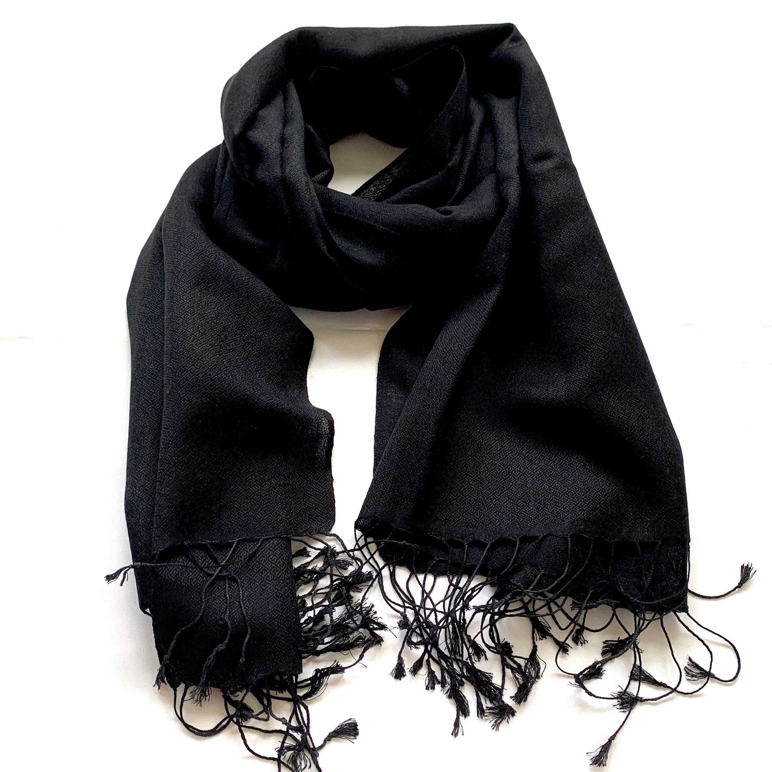 black wool pashmina wrap