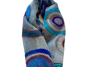 Bedachtzaam openbaring kaping Gekookte wollen sjaal prachtige donkergrijze veelkleurige - Etsy Nederland