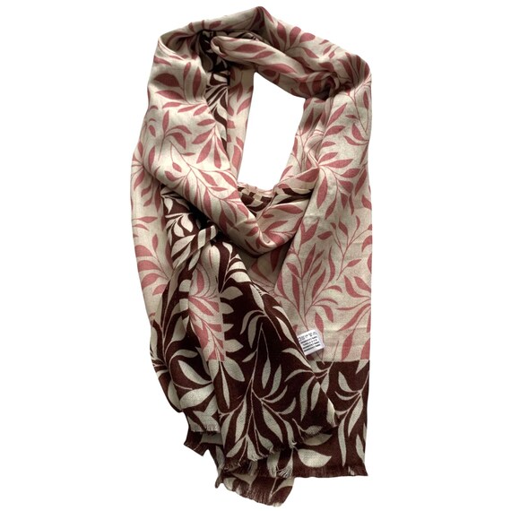 Gorgeous Cream Cashmere Floral Scarf 